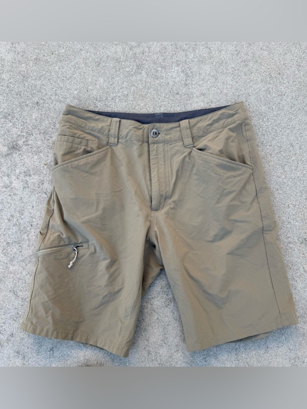 Patagonia Olive Green Men’s Flat Front Shorts